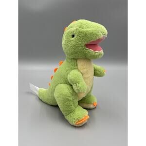 Green Orange Plush Dinosaur Tyrannosaurus Rex T Rex Stuffed Animal 9 Inch